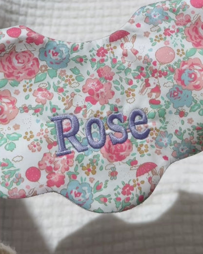 5-Layer Dribble Bib - Bunny Flowers