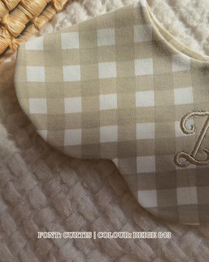 3- Layer Dribble Bib - Brown Gingham