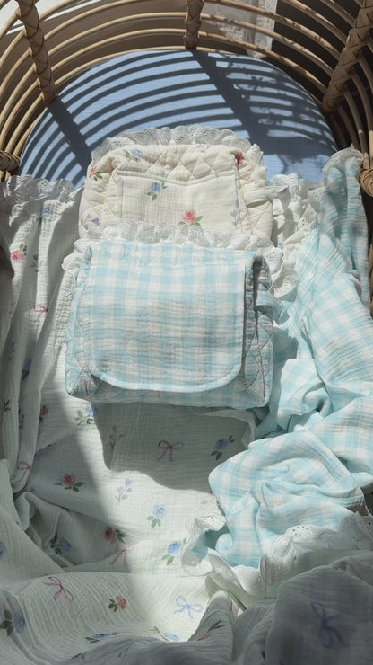 Lace Everyday Essentials Pouch - Blue Gingham (PRE ORDER | 12 OCTOBER)