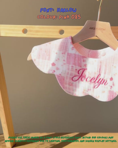 Reversible Organic Muslin Waterproof Bib - Blush Garden