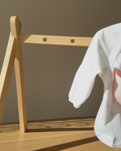 Waterproof Smock Bib with Detachable Silicone Catcher - Toasted Petal