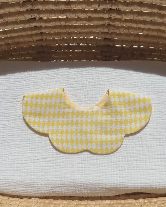 Organic Muslin 7-Layer Dribble Bib - Sunny Lattice