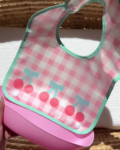 Food Catcher Bib - Cherries