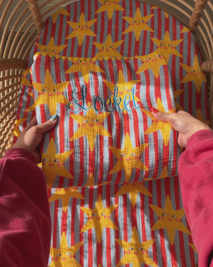 Reversible Organic Muslin Blanket - Lucky Stars