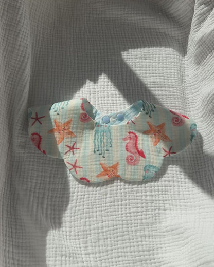 Organic Muslin 7-Layer Dribble Bib - Sea Club