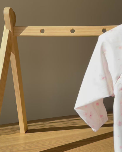 Waterproof Smock Bib with Detachable Silicone Catcher - Butterfly Bloom