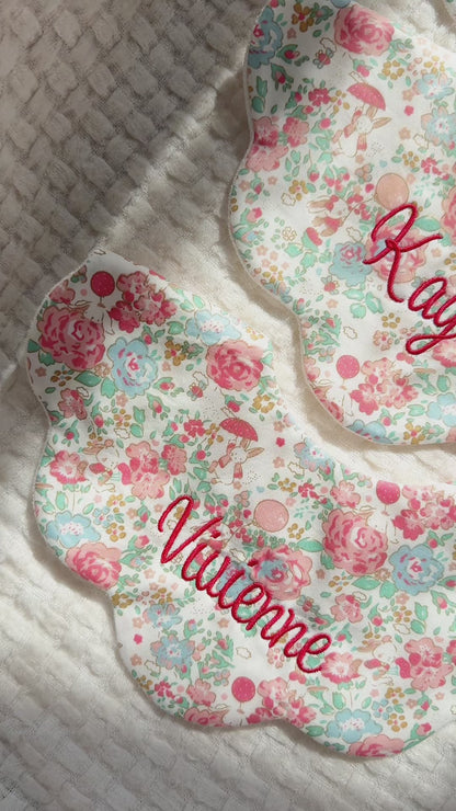 5-Layer Dribble Bib - Bunny Flowers