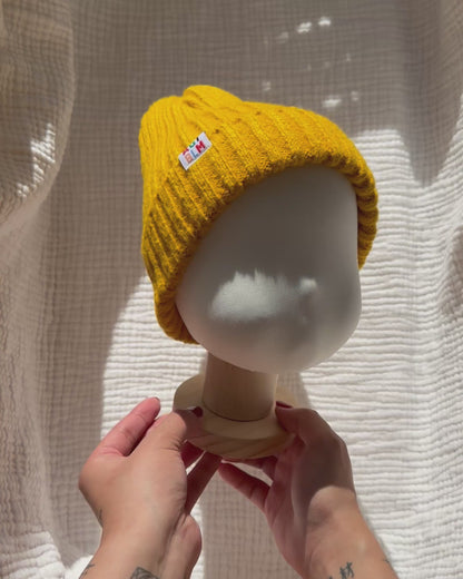 Fluffy Beanie - Mustard Yellow