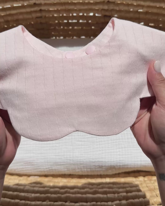 Organic Muslin 5-Layer Dribble Bib - Rosy