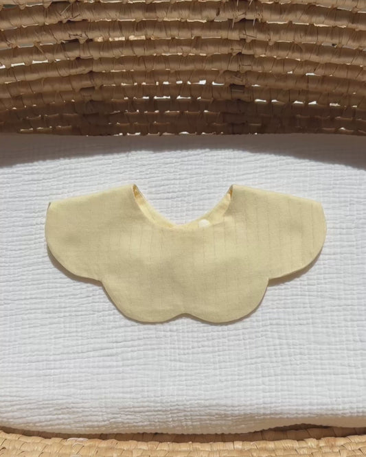 Organic Muslin 5-Layer Dribble Bib - Buttercream