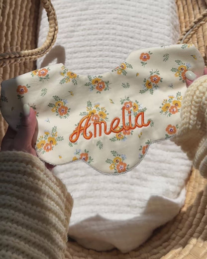 5-Layer Dribble Bib - Orange/Yellow Florals